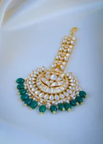 Kundan Green Mang Tika (Yellow Gold) ACC000968 - Image 2