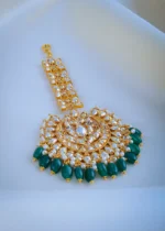 Kundan Green Mang Tika (Yellow Gold) ACC000968 - Image 3