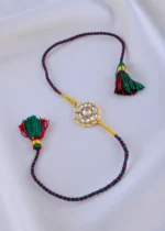 Kundan Kiran Multi Thread Rakhi (Yellow Gold) RAK001945