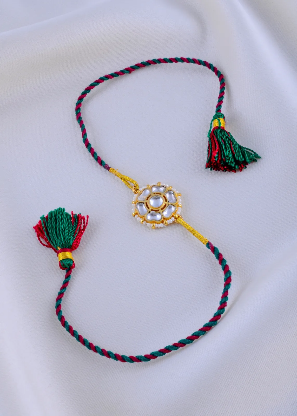Kundan-Kiran-Multi-Thread-Rakhi-Yellow-Gold-RAK001945a Kundan Kiran Multi Thread Rakhi (Yellow Gold) RAK001945 - Image 1