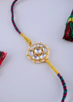 Kundan Kiran Multi Thread Rakhi (Yellow Gold) RAK001945 - Image 3