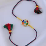 Kundan Kiran Navratna Rakhi (Yellow Gold) RAK001947