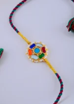 Kundan Kiran Navratna Rakhi (Yellow Gold) RAK001947 - Image 3