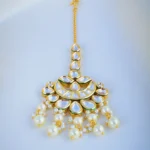 Kundan Pearl Chand Mang Tika (Yellow Gold) ACC000966