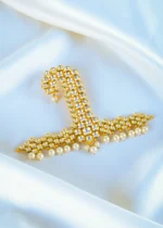 Kundan Pearl Sehra Kalgi for Men (Yellow Gold) KALGI1122 - Image 3