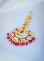 Kundan Pink Mang Tika (Yellow Gold) ACC000962 - Image 2