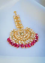 Kundan Pink Mang Tika (Yellow Gold) ACC000962 - Image 3