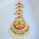 Kundan Polki Chand Mang Tika (Yellow Gold) ACC001011