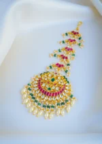 Kundan Polki Chand Mang Tika (Yellow Gold) ACC001011 - Image 3