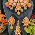 Kundan Polki Choker (Multi-Colored)- NEC12012308