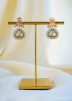 Kundan Polki Green Fusion Necklace Set (Yellow Gold) NEC001504 - Image 3