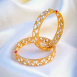 Kundan Polki Openable Bangles (Yellow Gold) BAN001070