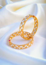 Kundan Polki Openable Bangles (Yellow Gold) BAN001070