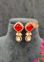 Kundan Polki & Pearl Choker Set (Black- Rhodium)- NEC02032305 - Image 2