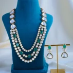 Kundan Polki Rani Haar Necklace Set (Yellow Gold) NEC001081