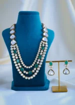 Kundan Polki Rani Haar Necklace Set (Yellow Gold) NEC001081