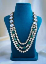 Kundan Polki Rani Haar Necklace Set (Yellow Gold) NEC001081 - Image 2