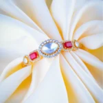 Kundan Polki Ruby Bracelet (Yellow Gold) BRA001056