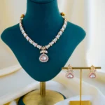 Kundan Polki Ruby Fusion Necklace Set (Yellow Gold) NEC001503