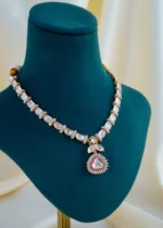 Kundan Polki Ruby Fusion Necklace Set (Yellow Gold) NEC001503 - Image 2