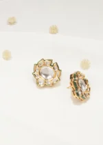 Kundan Polki Studs (Yellow Gold) EAR000569 - Image 2