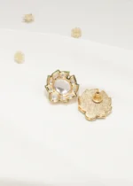 Kundan Polki Studs (Yellow Gold) EAR000569 - Image 3