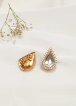 Kundan Statement Stud (Yellow Gold) EAR000538 - Image 4