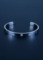 LOVE Cuff Bracelet (Silver) BRA000673 - Image 3