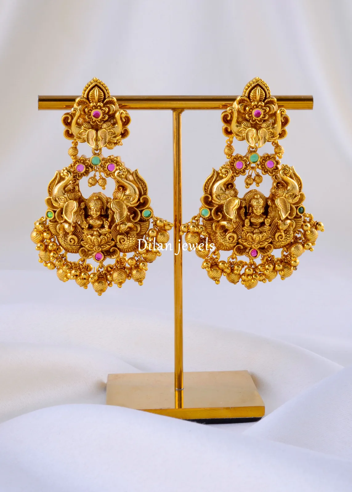 Lakshmi-Chandbalis-Antique-Gold-EAR002096a Lakshmi Chandbalis (Antique Gold) EAR002096 - Image 1