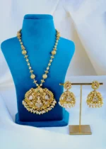 Lakshmi Matar Mala Temple Necklace Set (Antique Gold) NEC000824