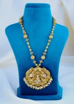 Lakshmi Matar Mala Temple Necklace Set (Antique Gold) NEC000824 - Image 2