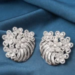 Large Statement Stud Earrings (Silver) EAR000717