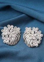 Large Statement Stud Earrings (Silver) EAR000717
