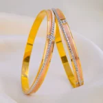 Linear Luxe Bangles (Tri-Color Plating) BAN001934