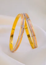 Linear Luxe Bangles (Tri-Color Plating) BAN001934