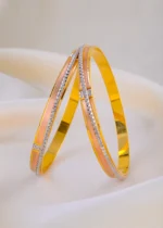 Linear Luxe Bangles (Tri-Color Plating) BAN001934 - Image 2
