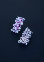 Long Ruby Studs (Silver) EAR001102 - Image 3