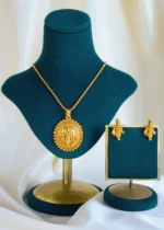 Lord Krishna Locket Set With Chain (Antique Gold) NEC001427