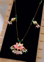 Lotus Glow Polki Necklace (Yellow Gold) NEC002009 - Image 2