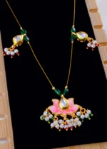 Lotus Glow Polki Necklace (Yellow Gold) NEC002009 - Image 3