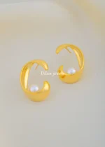 Lustre Pearl Earrings (Yellow Gold) EAR002071 - Image 2