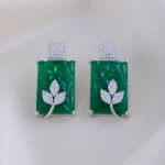 Luxe Green Earrings (Silver) EAR001977
