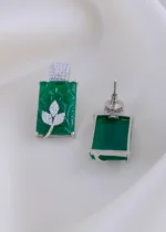 Luxe Green Earrings (Silver) EAR001977 - Image 3