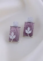 Luxe Purple Earrings (Silver) EAR001980 - Image 2