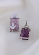 Luxe Purple Earrings (Silver) EAR001980 - Image 3