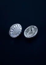 Luxe Radiance Oval Stud Earrings (Silver) EAR001558 - Image 3