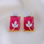 Luxe Red Earrings (Silver) EAR001978