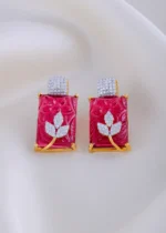 Luxe Red Earrings (Silver) EAR001978
