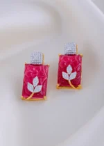Luxe Red Earrings (Silver) EAR001978 - Image 2