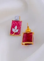 Luxe Red Earrings (Silver) EAR001978 - Image 3